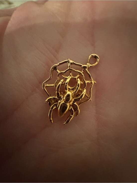 Jewelry - 14k Gold Spider Web Charm Pendant